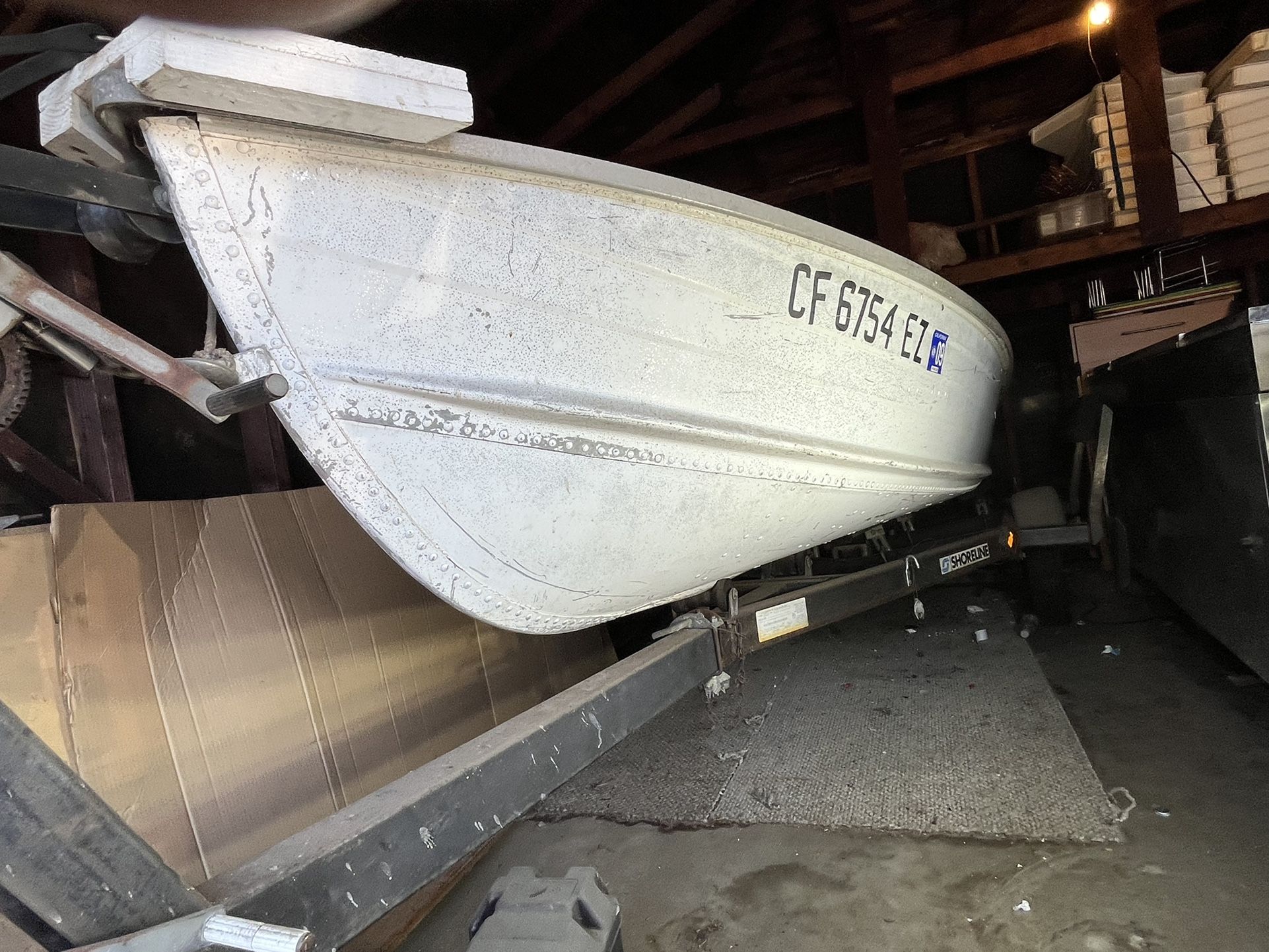 14 Foot Aluminum Boat + Trailer + 15 HP Motor