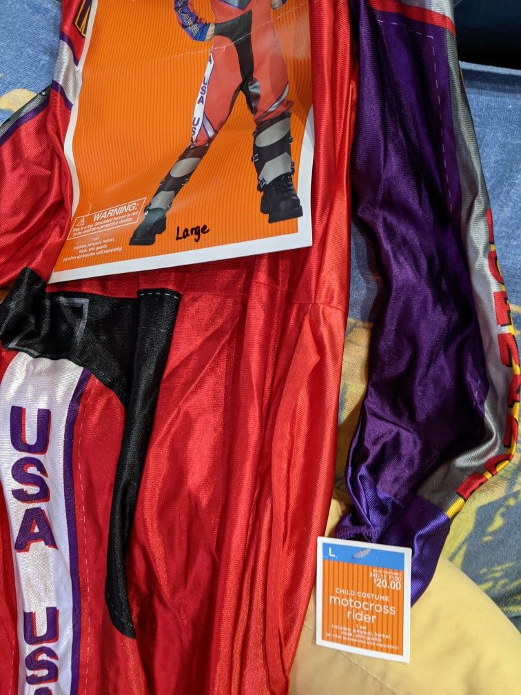 Motocross Rider Child Costume. Halloween.