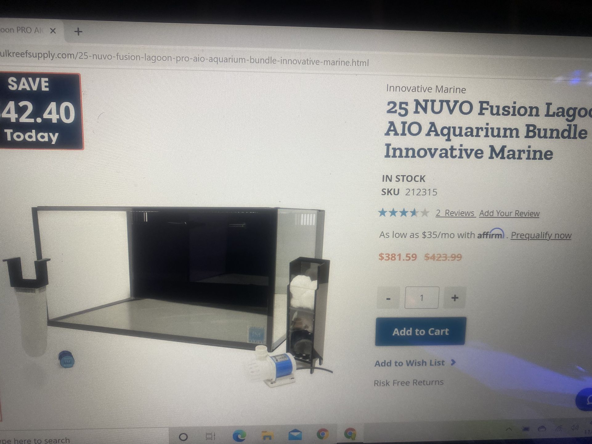 Nuvo Aquarium With Light