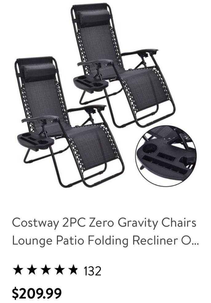 Set of 2 costway folding patio chairs