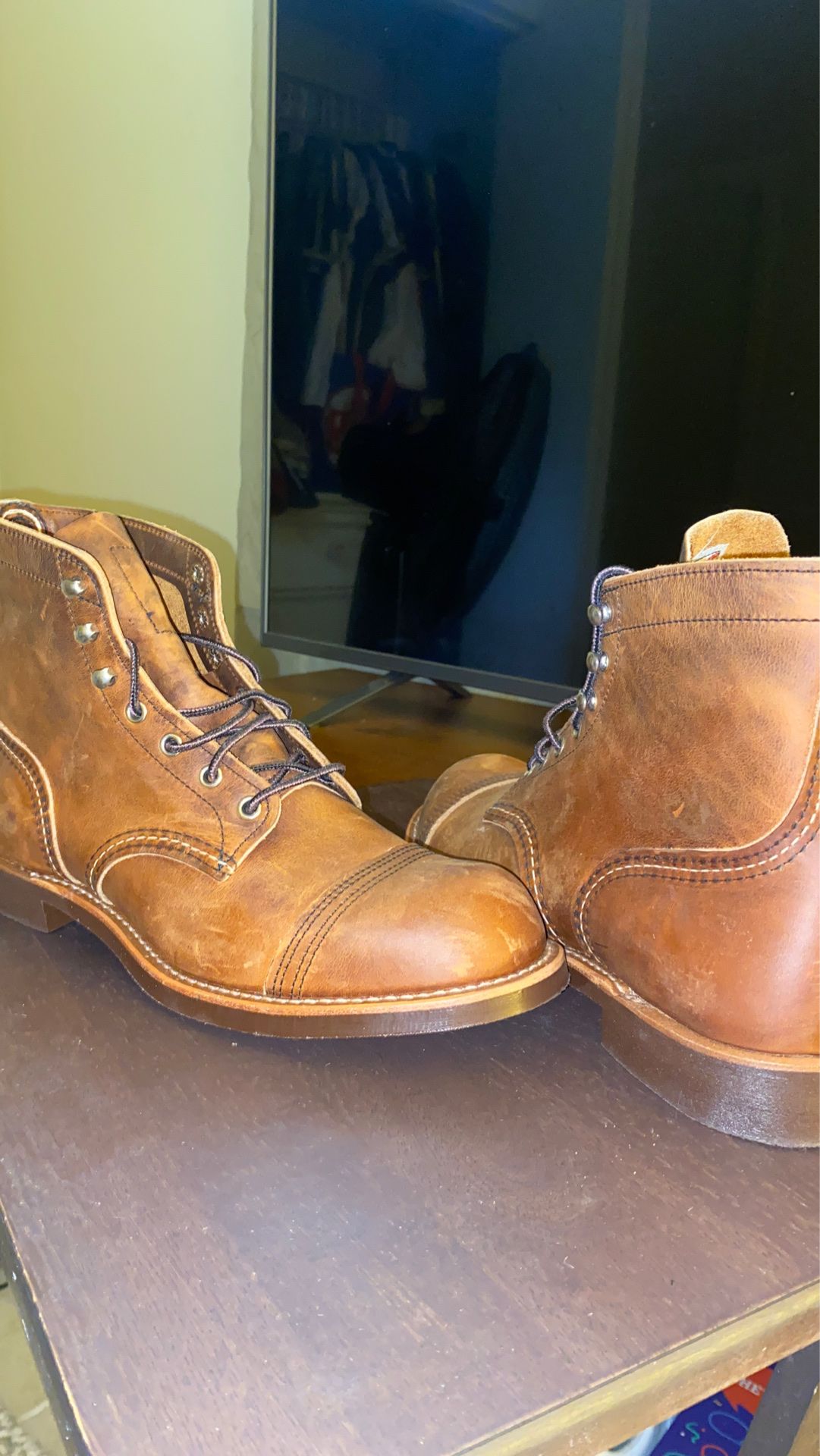 Red Wing Boots (Never worn) w/ red wing brand leather cream
