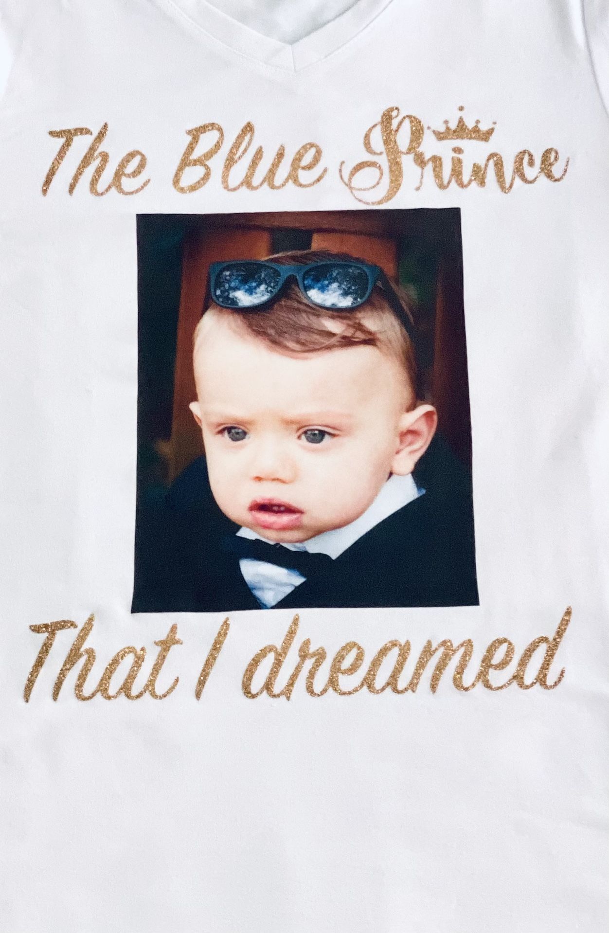 Personalized t-shirt with photo and text.