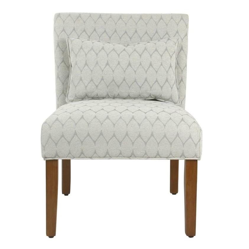 Grey Geometric Pattern Accent Chair