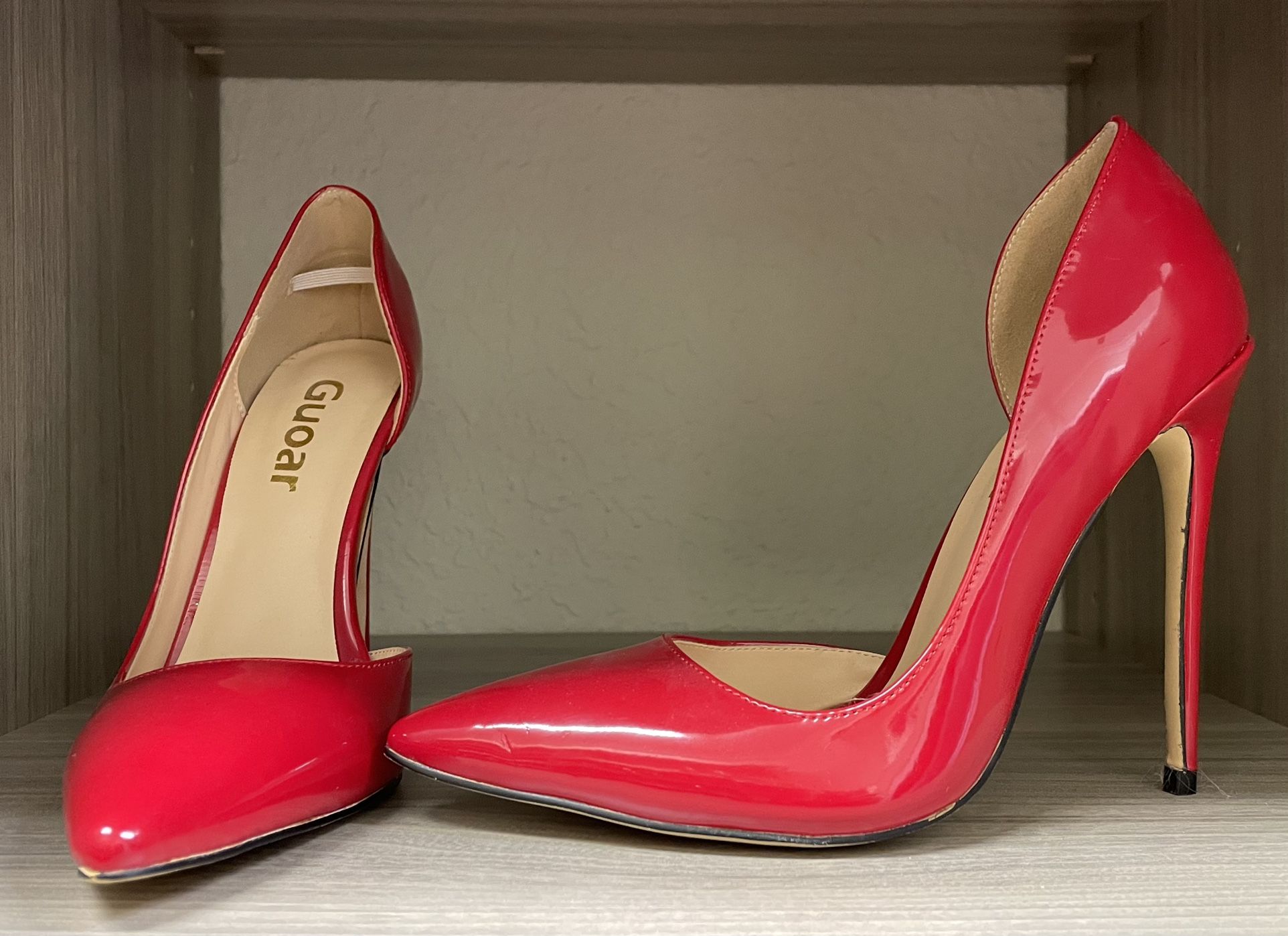 Pair Of Red Pumps, Size 7 With A 5” Heel, Never Worn