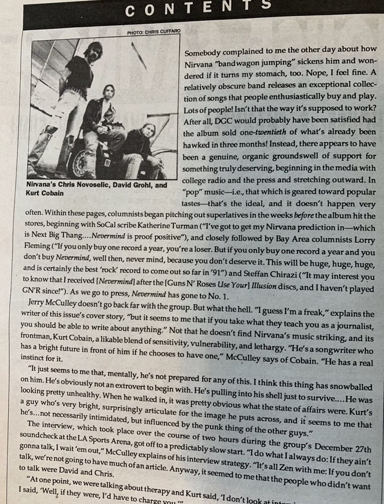 NIRVANA *SUPER RARE* 1991 BAM LA's Music Magazine