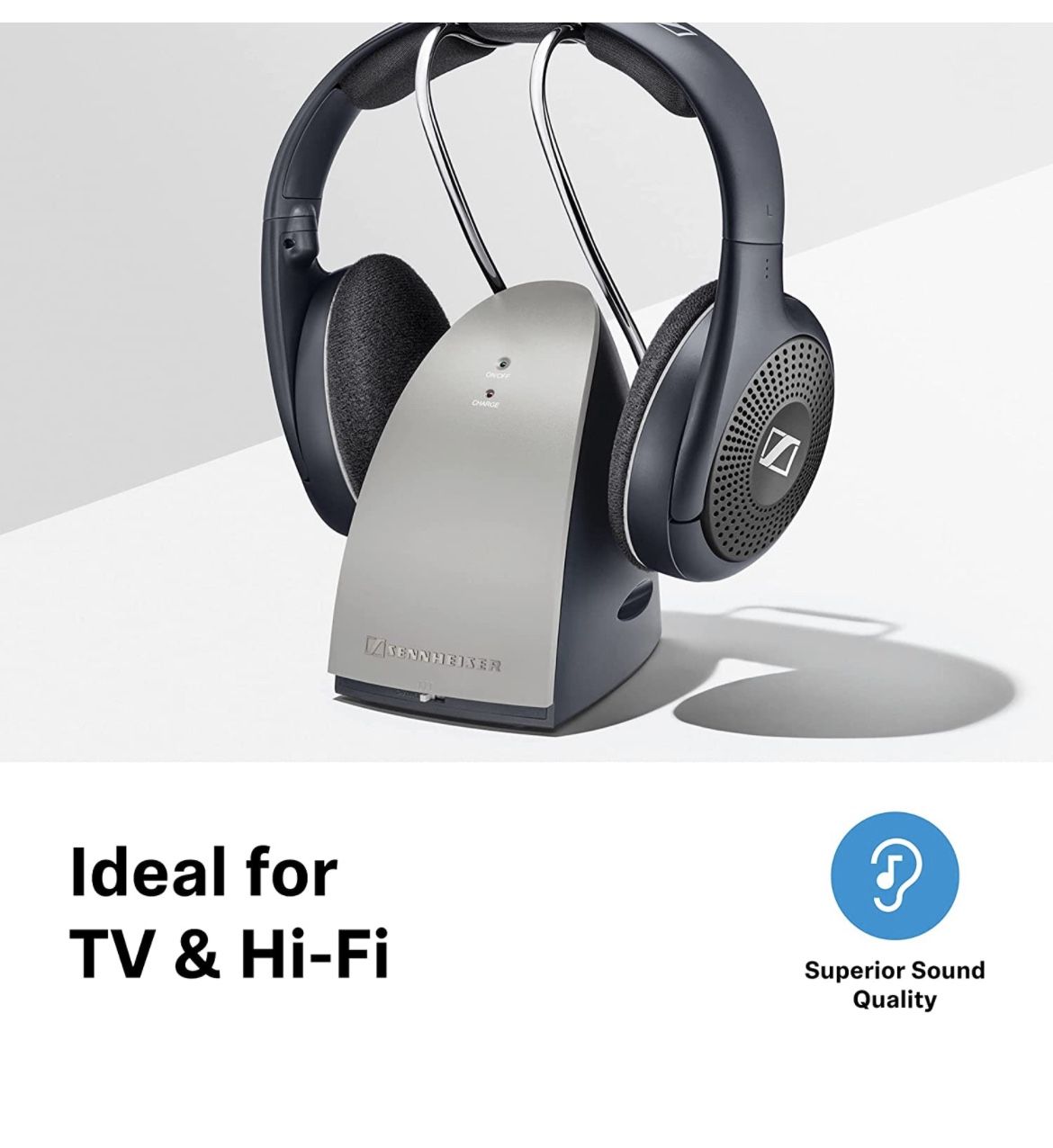 Sennheiser RS120 II On-Ear Wireless RF Headphones with Charging Cradle