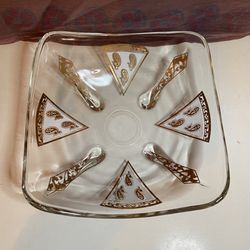 MCM Clear Bowl With Gold Accents Thumbnail