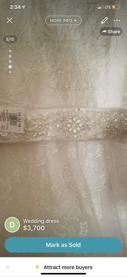 Wedding dress. Never worn. Just want it out of my closet. Thumbnail