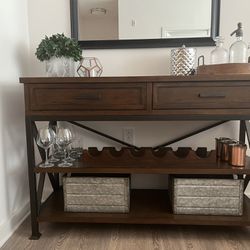 Credenza/ Side Table With 6 Bottle Wine Rack Thumbnail