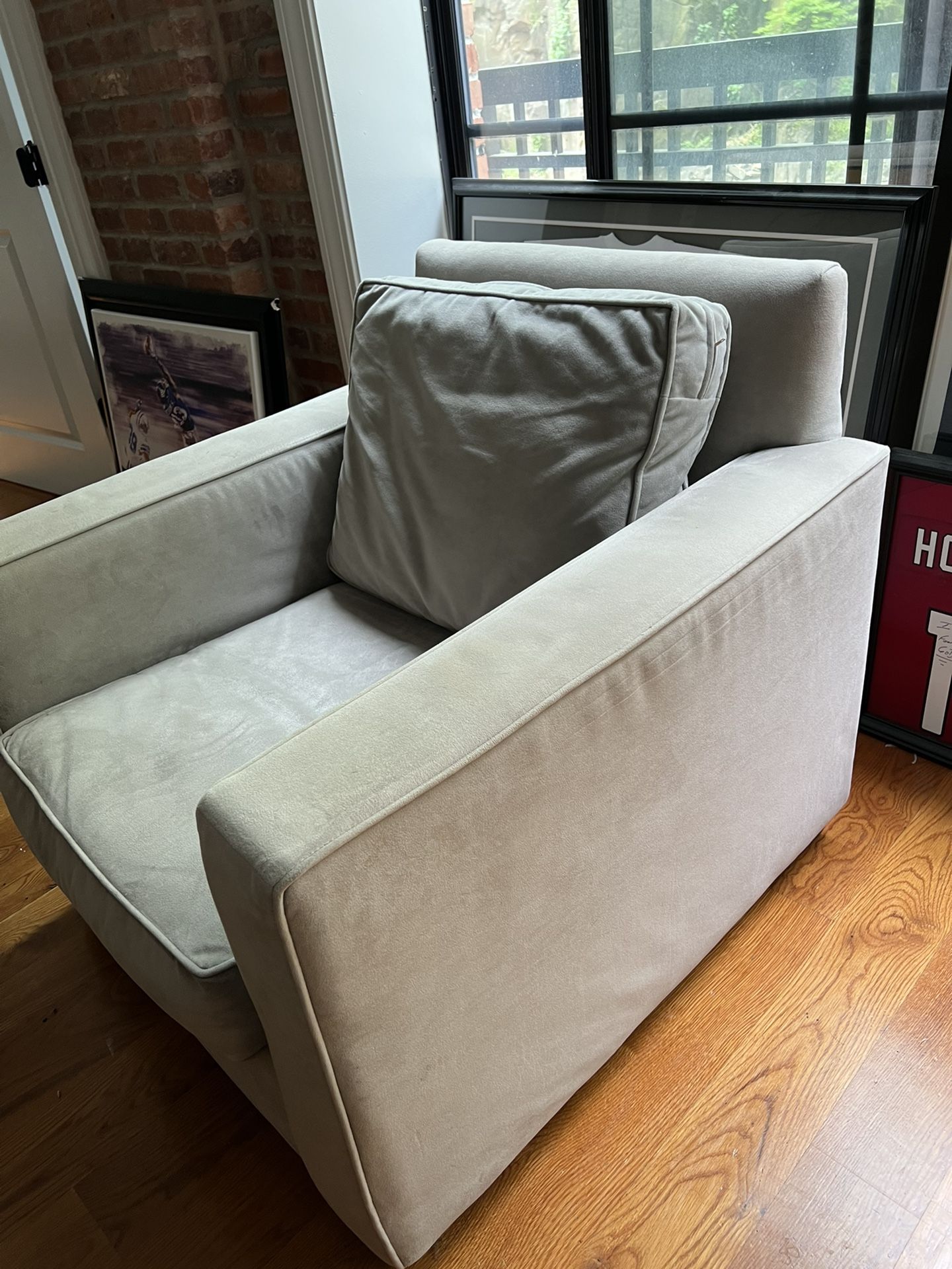 Grey Crate And Barrel Sofa Chairs