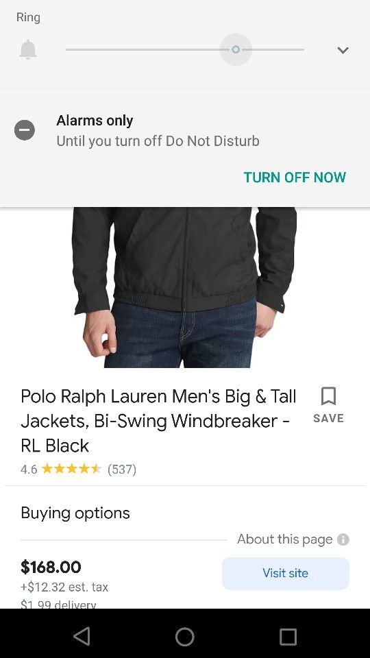 Authentic Ralph Lauren Polo Men's Rain Jacket Black/Tan Size L