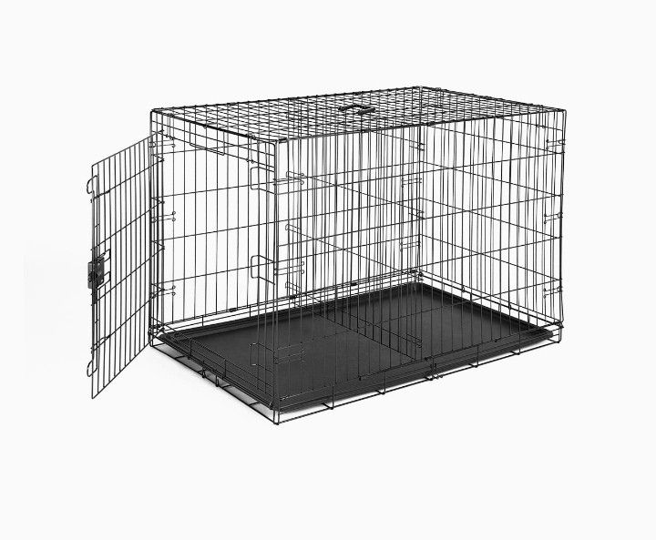 Amazon Basics Foldable Metal Wire Dog Crate with Tray 42-inch , Single Door Styles

