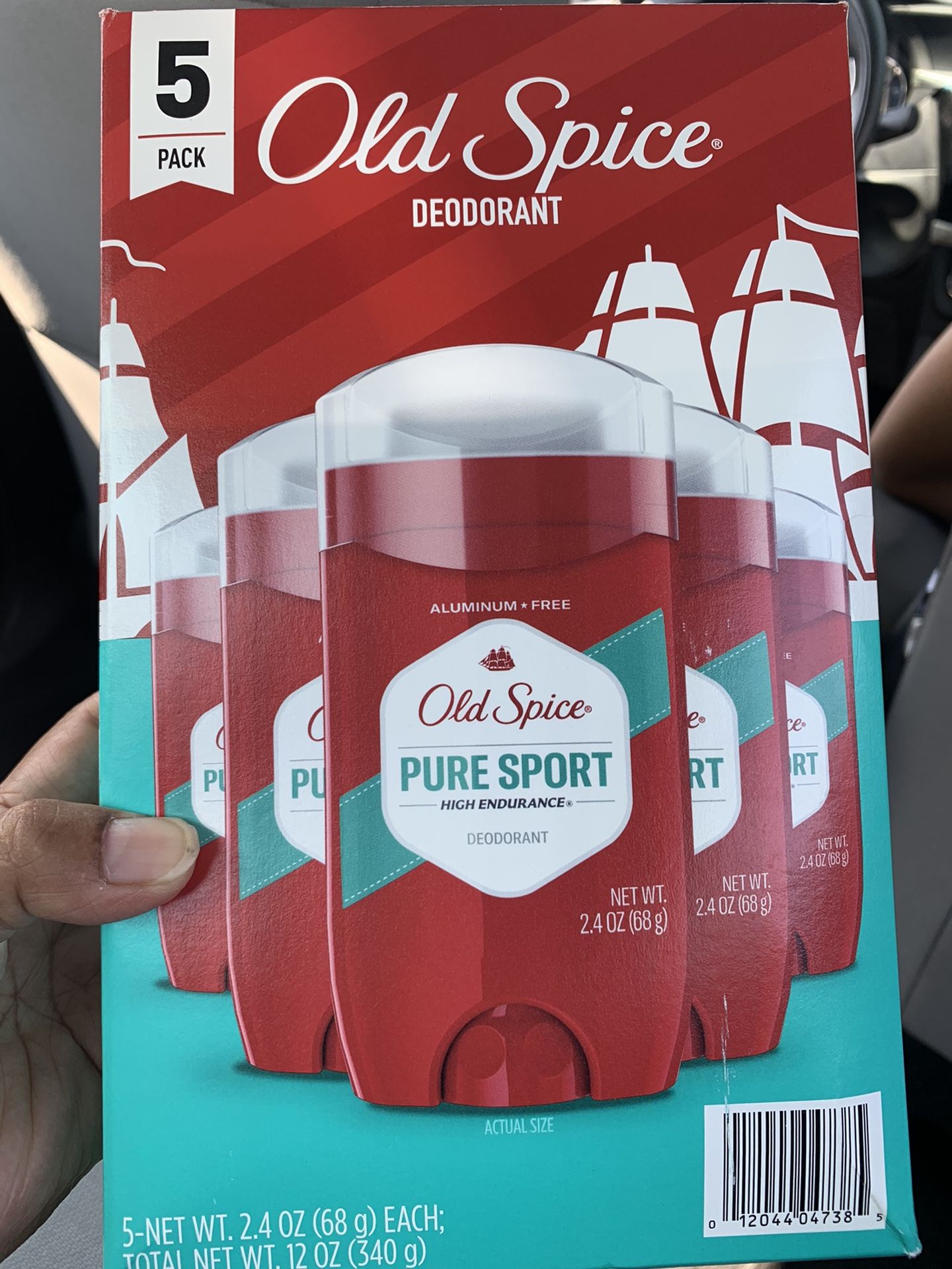 5 Old Spice Deodorant Pure Sport Net Weight 2.4oz High Endurance
