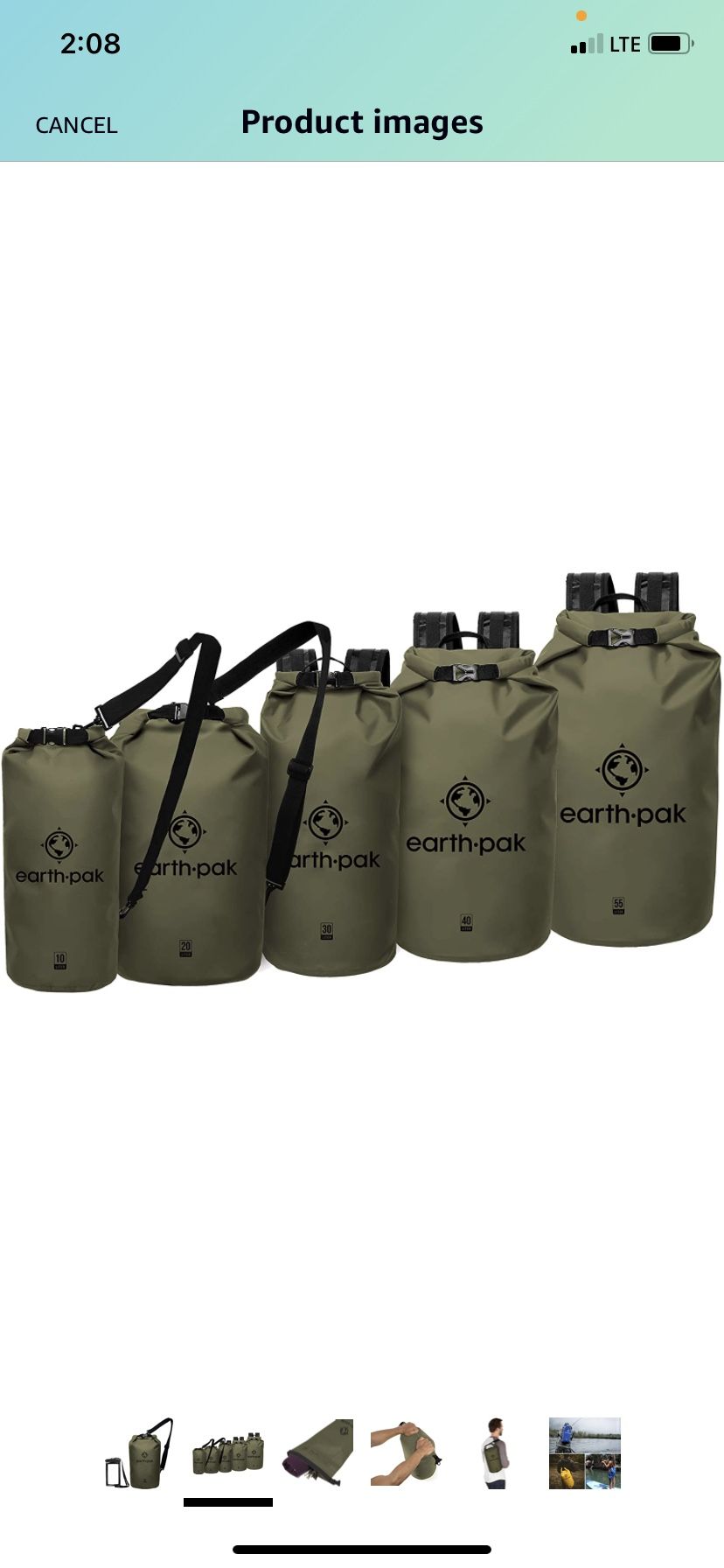 Earth Pak -Waterproof Dry Bag - Roll Top Dry Compression Sack Keeps Gear Dry for Kayaking, Beach, Rafting, Boating, Hiking, Camping and Fishing with W