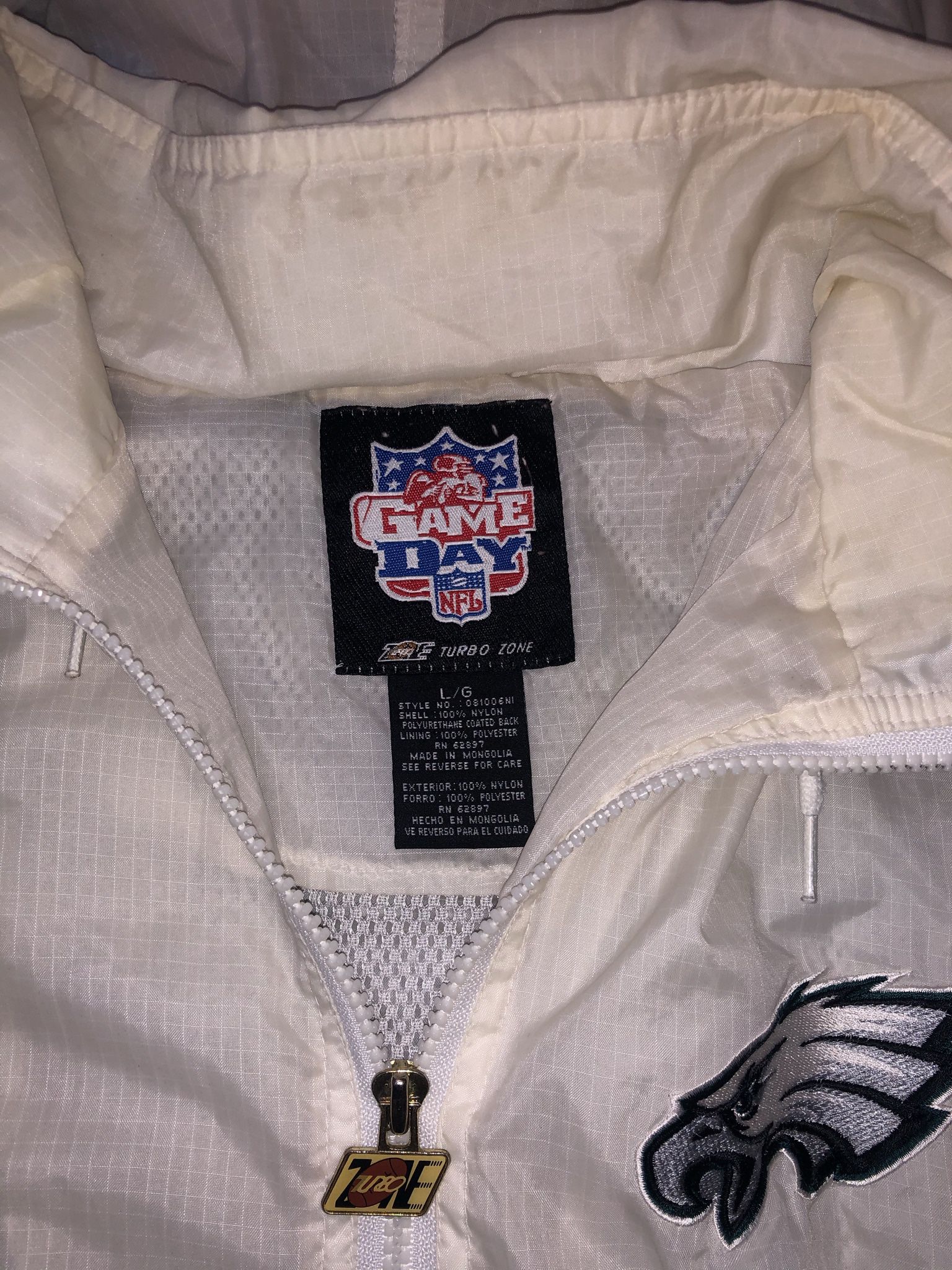 Philadelphia Eagles Turbo Zone Game Day Jacket Size L