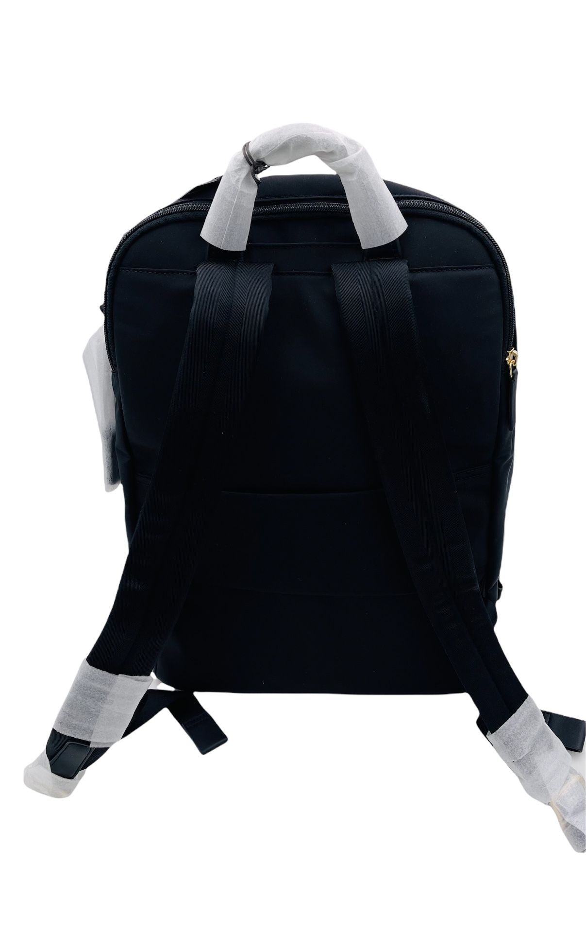 TUMI Brooklyn Double Compartment Backpack Black with Gold Hardware Voyageur
