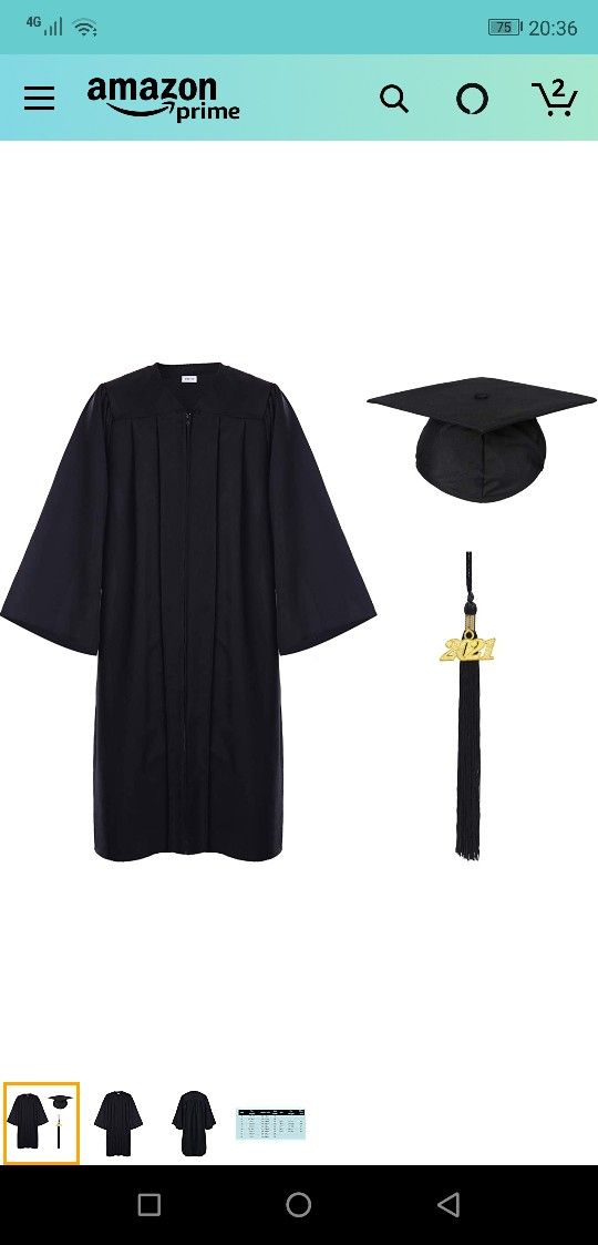 Unisex Adult Matte Graduation Cap and Gown with Tassel Year Charm