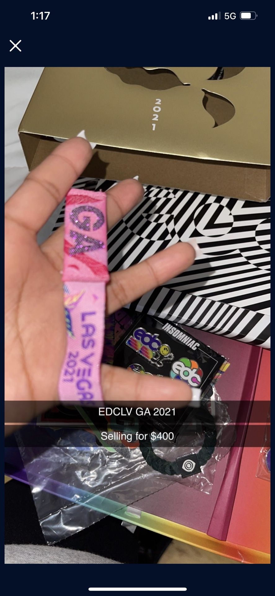 EDCLV GA 3 day wristband