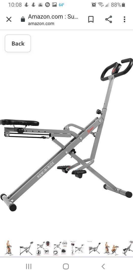 NEW Sunny Health & Fitness Squat Assist Row-N-Ride