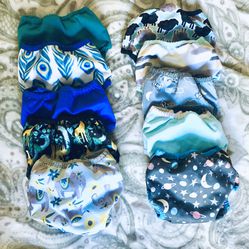 Cloth Diaper Set: 10 Unisex Diaper Covers, 24 Bamboo Liners, 24 Absorbency Pads Thumbnail