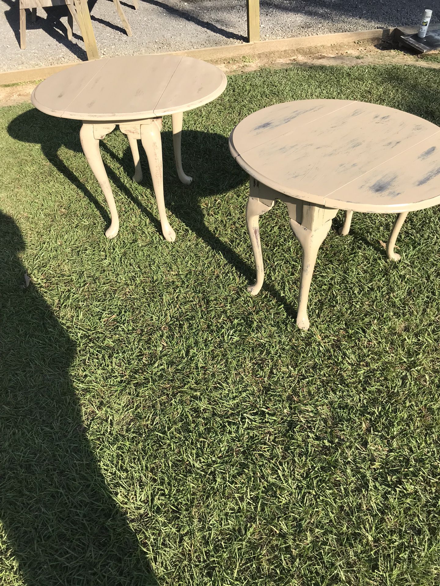 Pretty Set Of Solid Wood Drop Side Tables 