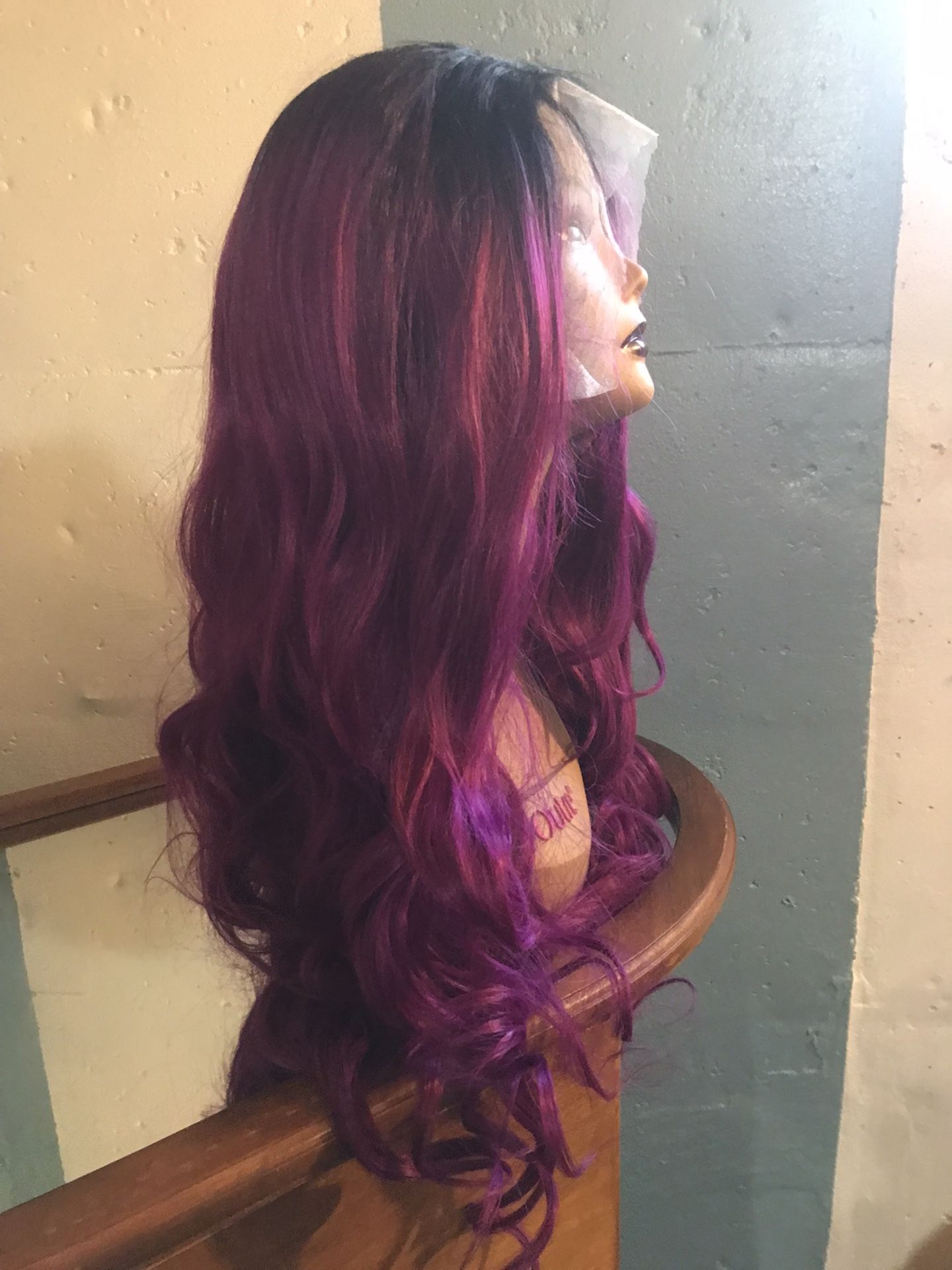 Black to Purple Ombre Full Lace Wig