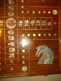 Wahoo Aggravation Wooden Game Board with Inlaid Mother Of Pearl Thumbnail