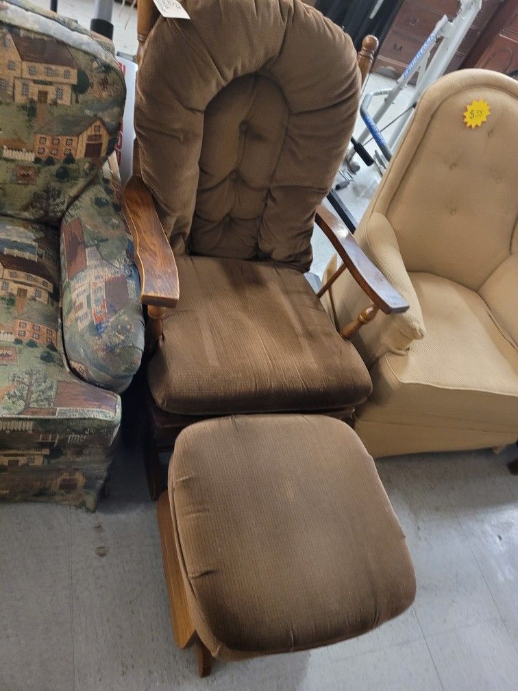 Rocking Chair With Rocking Foot Stool