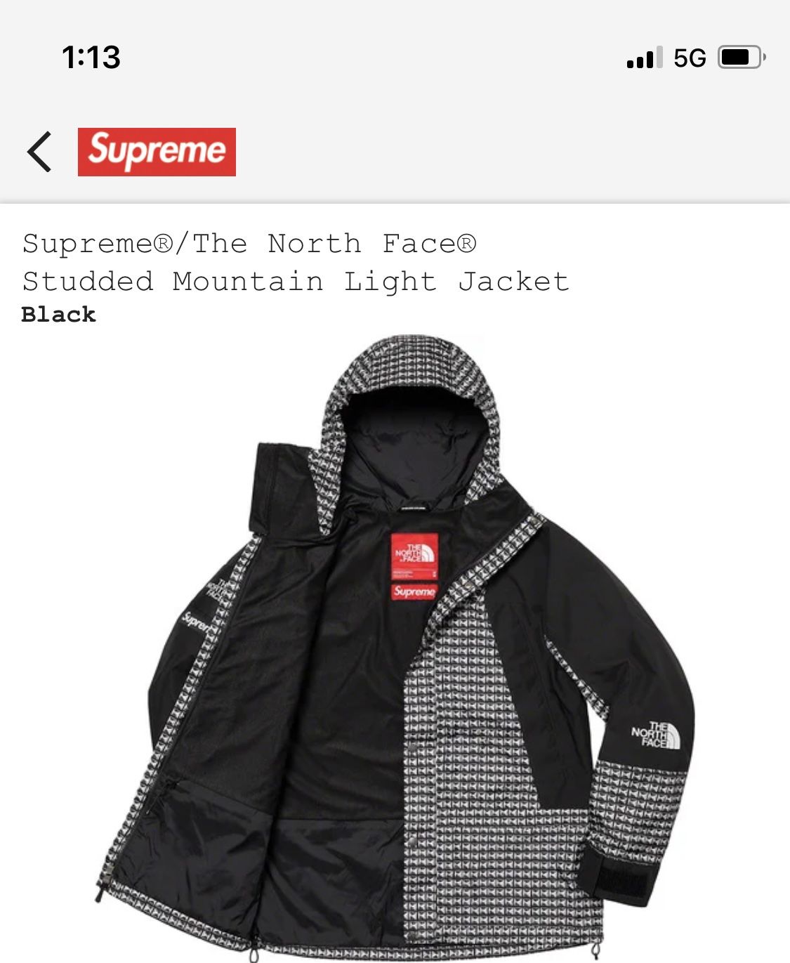 Supreme North Face Studded Mountain Light Jacket Size Large For Sale In Kissimmee Fl Offerup