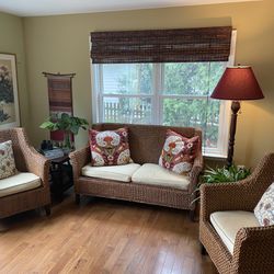 Seagrass Sofa and Chair Set—LIKE NEW! Thumbnail