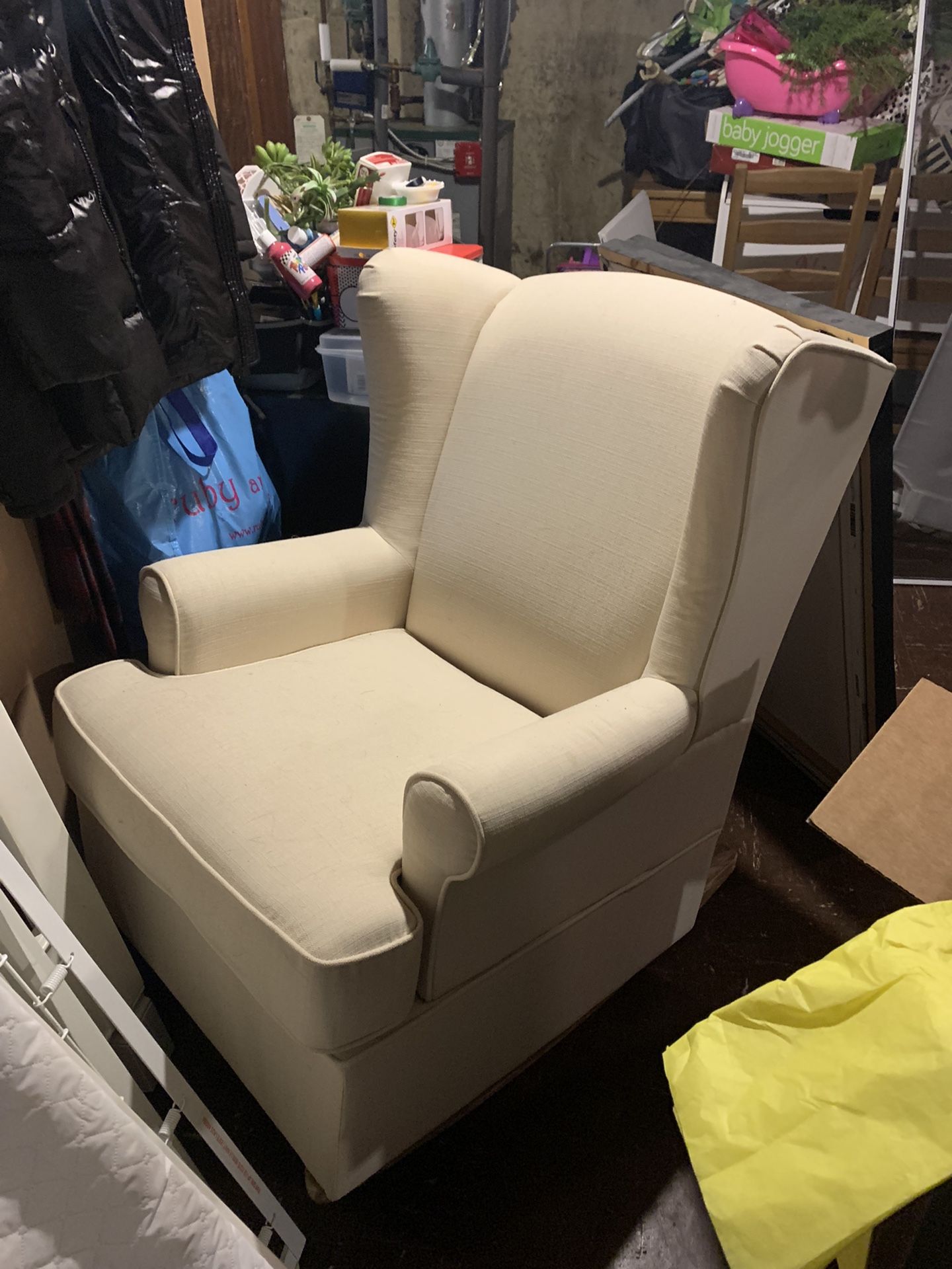 Off White Rocking Chair, Nursery Chair. Comes With 4 Non Rocking Legs