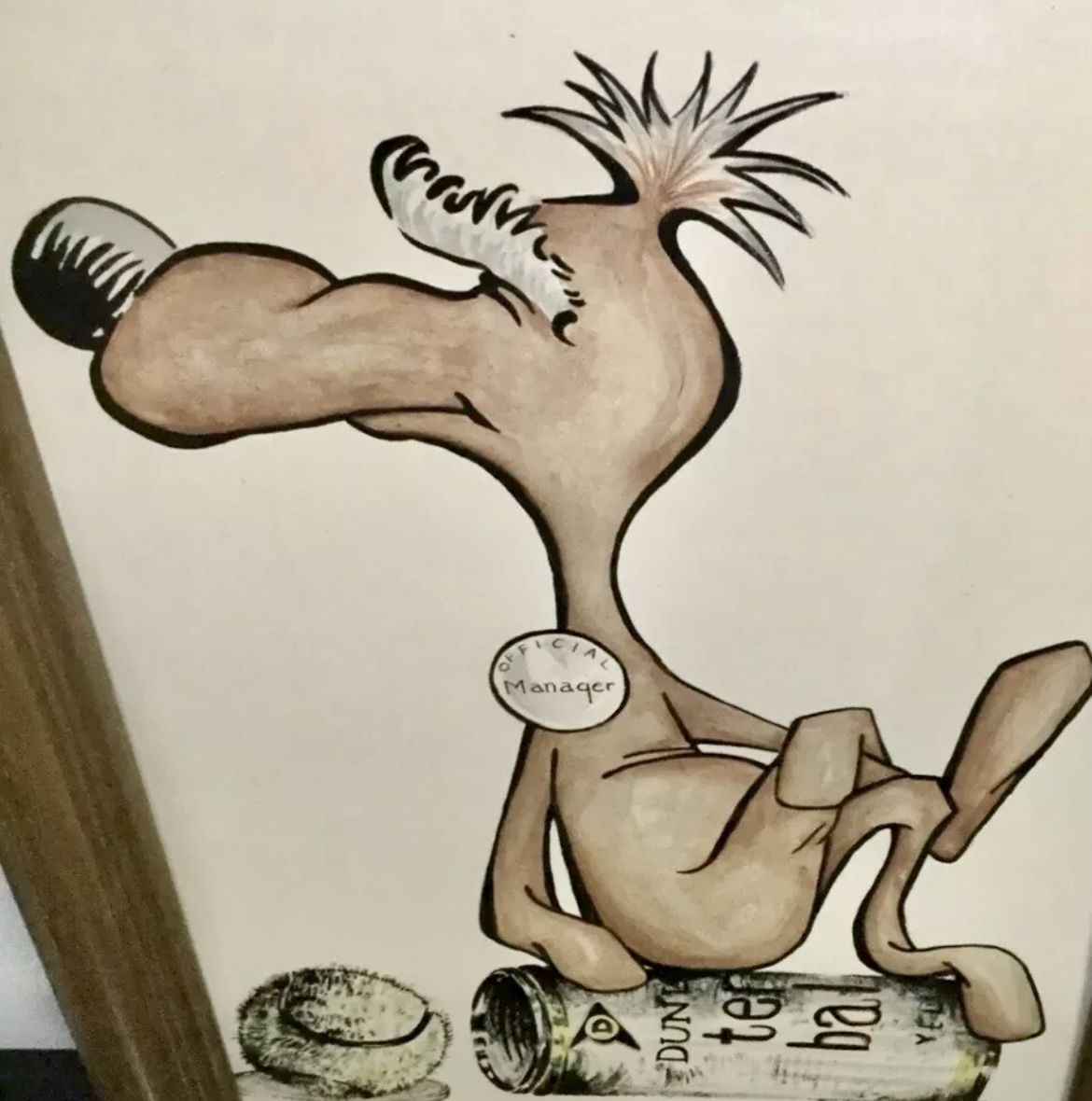 Vintage RARE Original Painting Official Manager