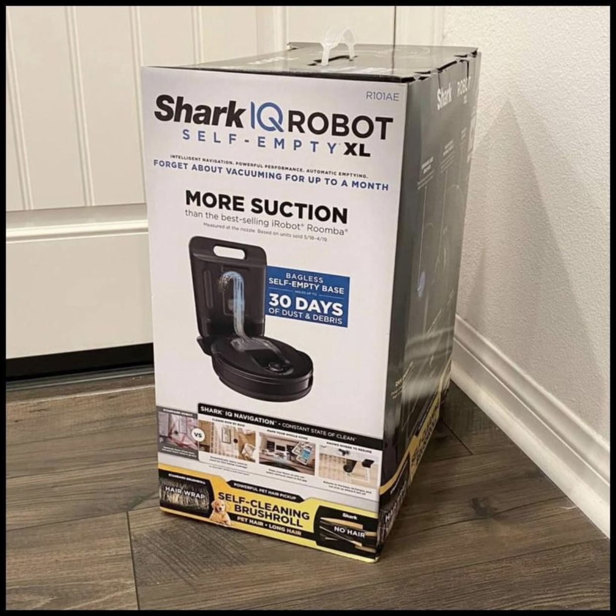 NEW Shark IQ Robot w XL Self Emptying Base. Smart Vacuum, Wifi, App, Home Mapping R101AE R1001AE