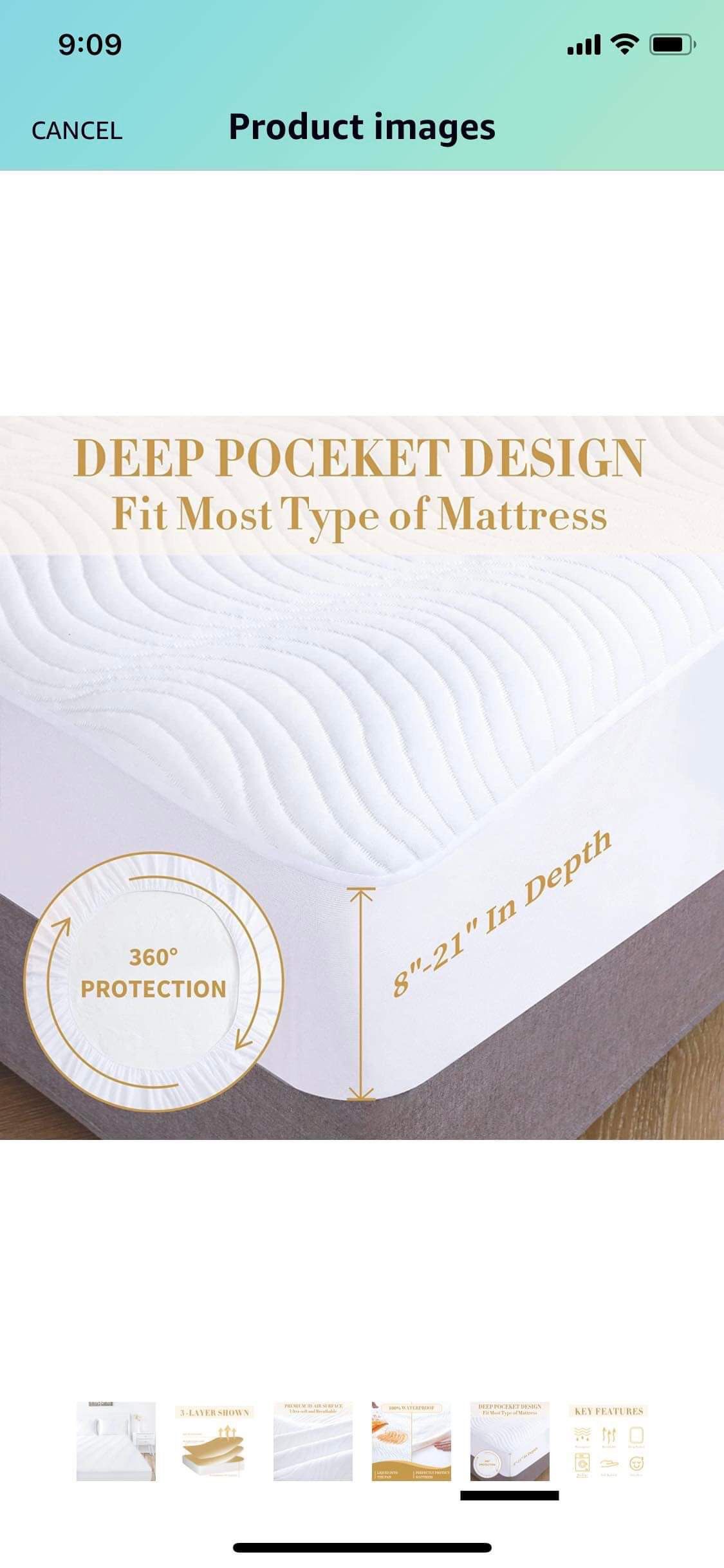 Twin Size 100% Waterproof Mattress Pad, 3D Air Breathable Smooth Mattress Cover