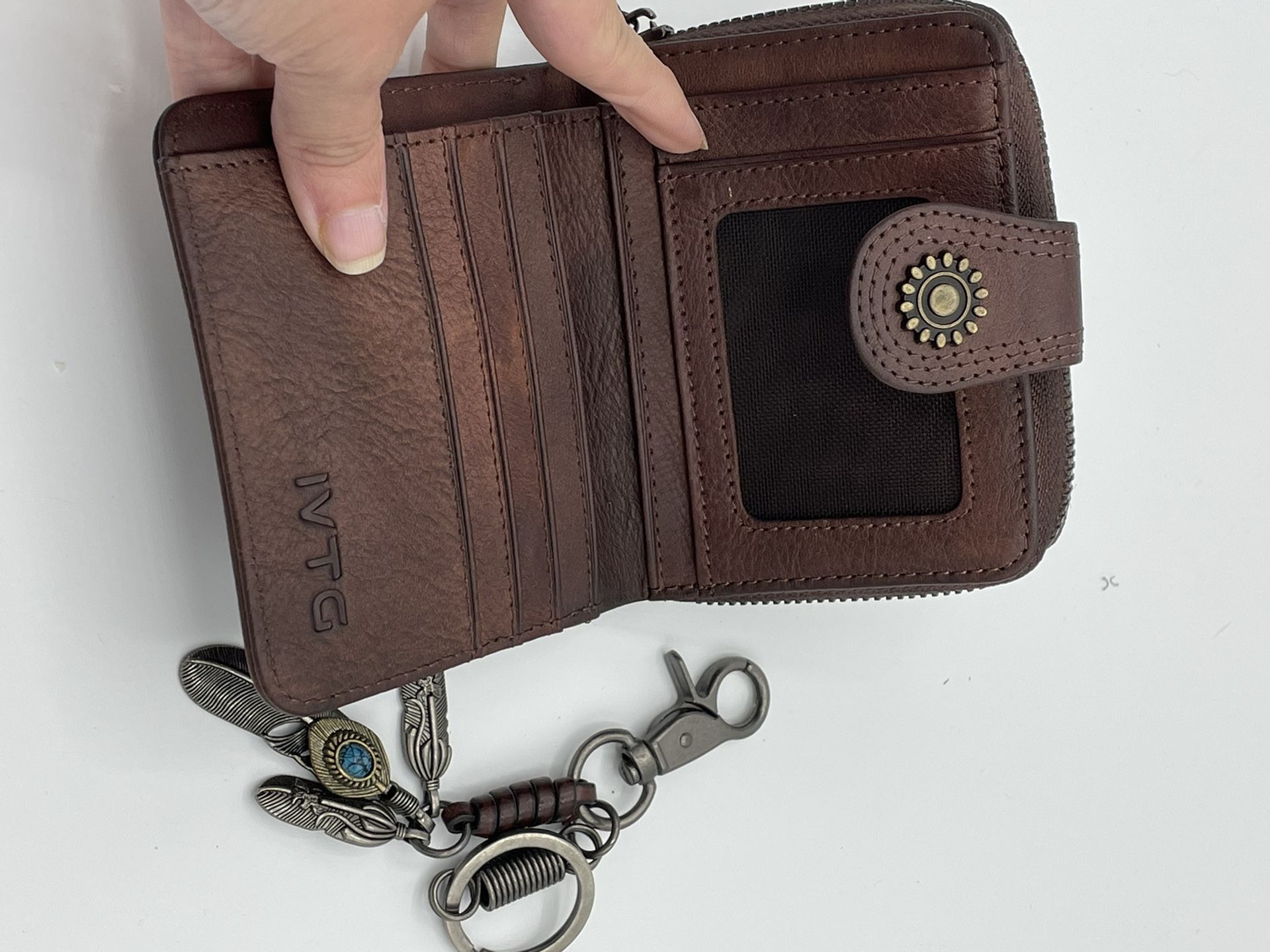 Ladies Leather Wallet And Key Chain