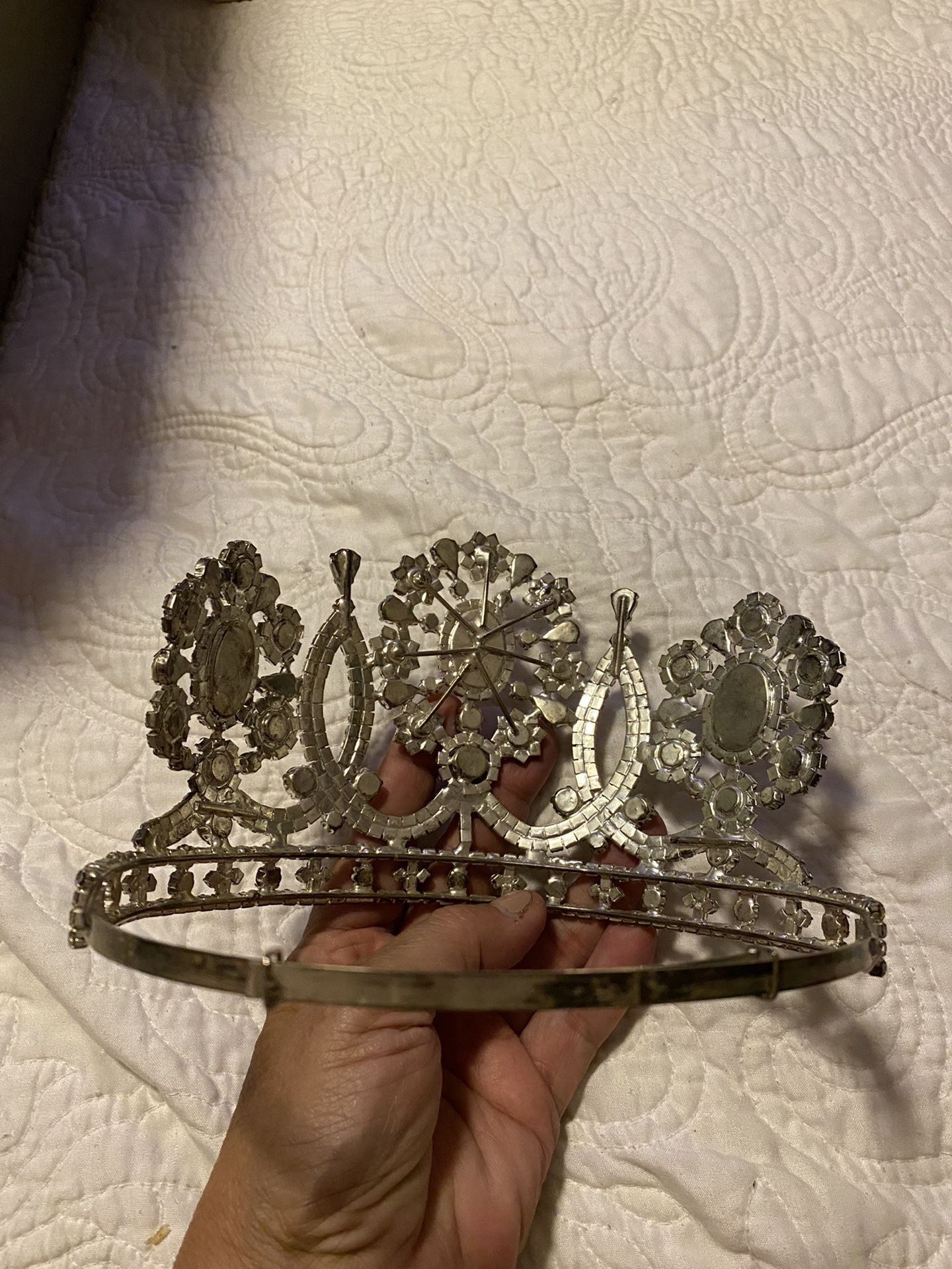 Beautiful pageant Crown tiara Pink blue and rhinestones