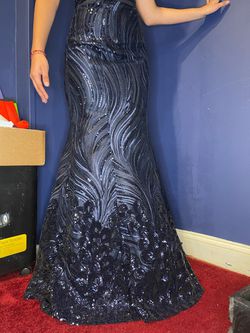 Brand New With Tag, Anny Lee Navy Blue Prom Dress  Thumbnail