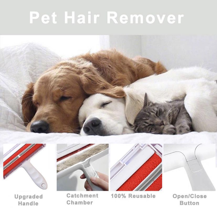Reusable Hair Remover Roller for Dogs and Cats (RED)