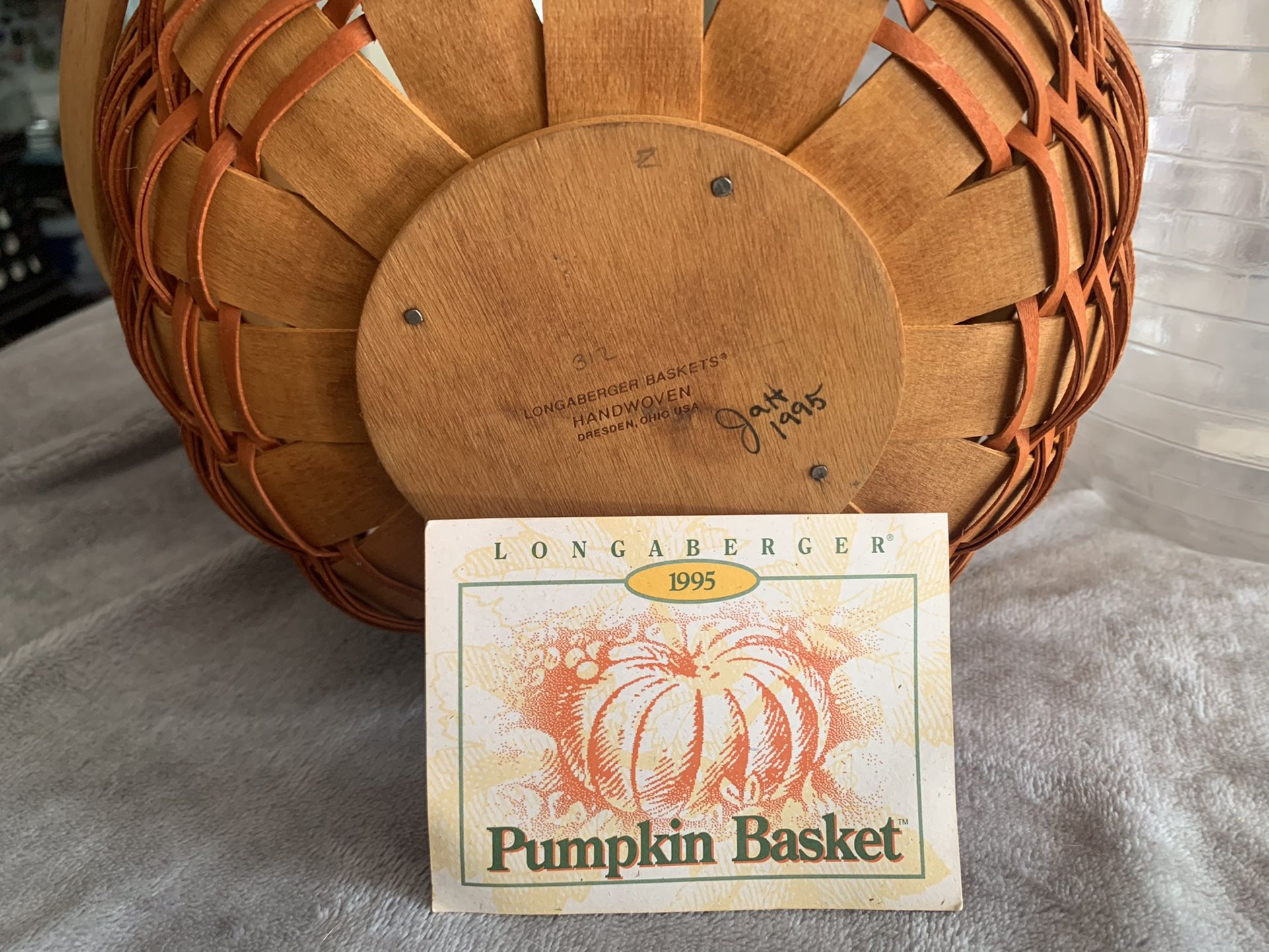 Longaberger 1995 Pumpkin Basket