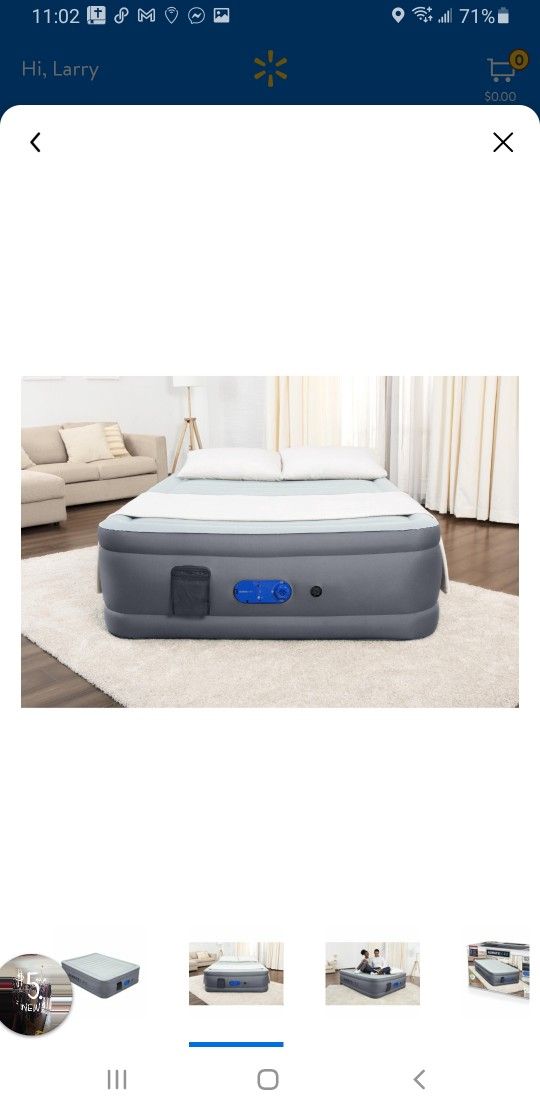$50.New Open Box 20 in.height Queen Air Mattress Alwayzaire
Build-in dual pump with USB PORT