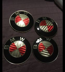 Bmw Caps red and gray custom Carbon fiber design Thumbnail