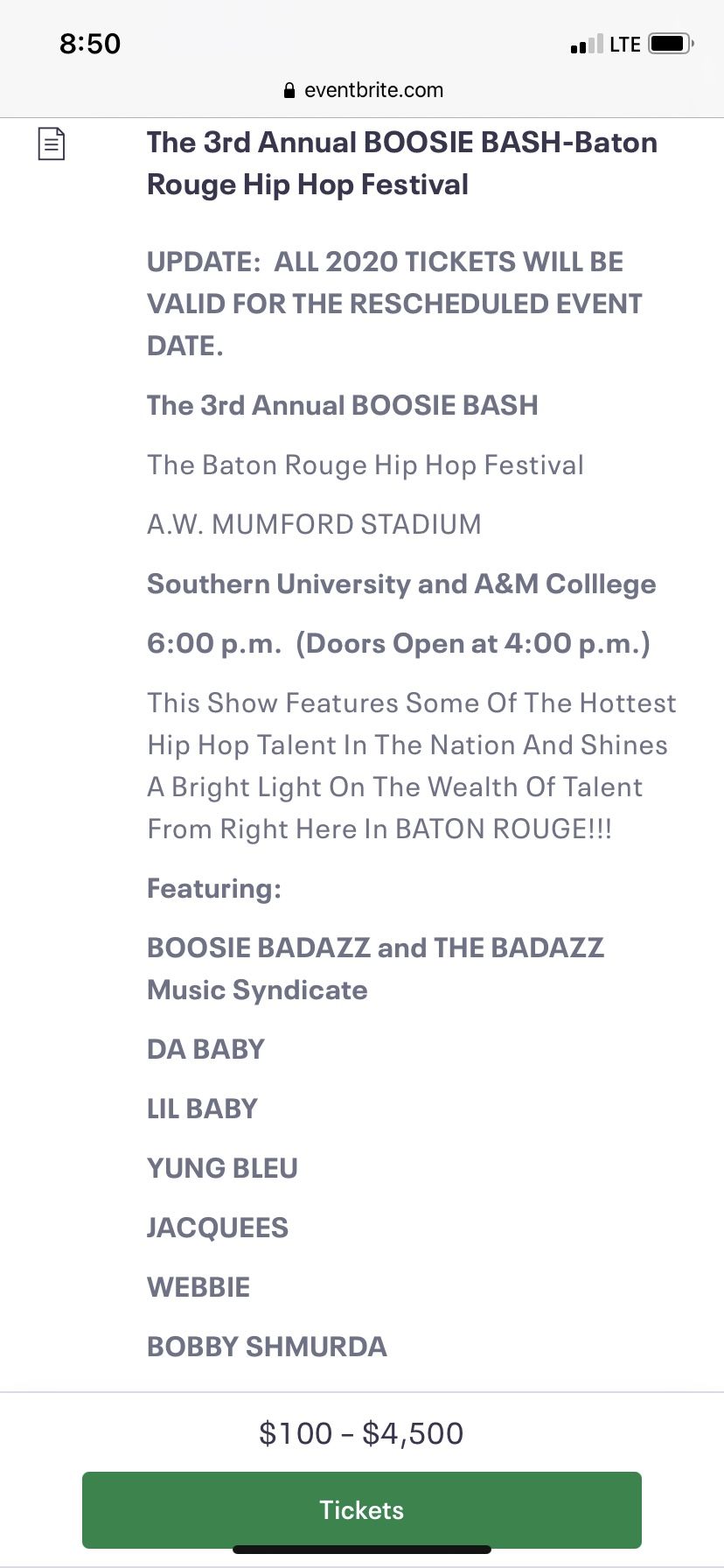 Boosie Bash Tickets 8/28