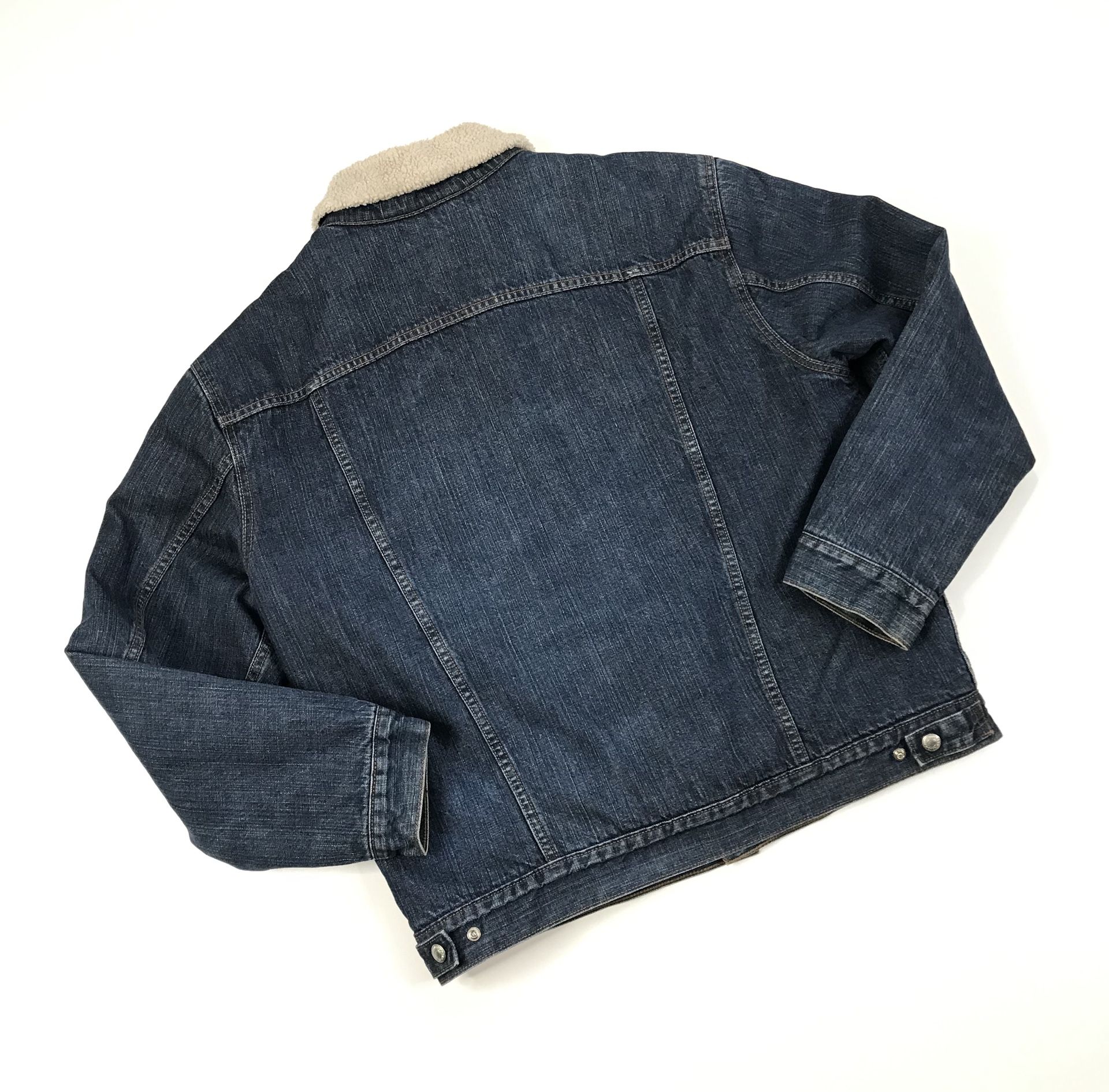 LEVIS SHERPA TRUCKER JACKET XL MENS BLUE DENIM JEANS VINTAGE FLEECE