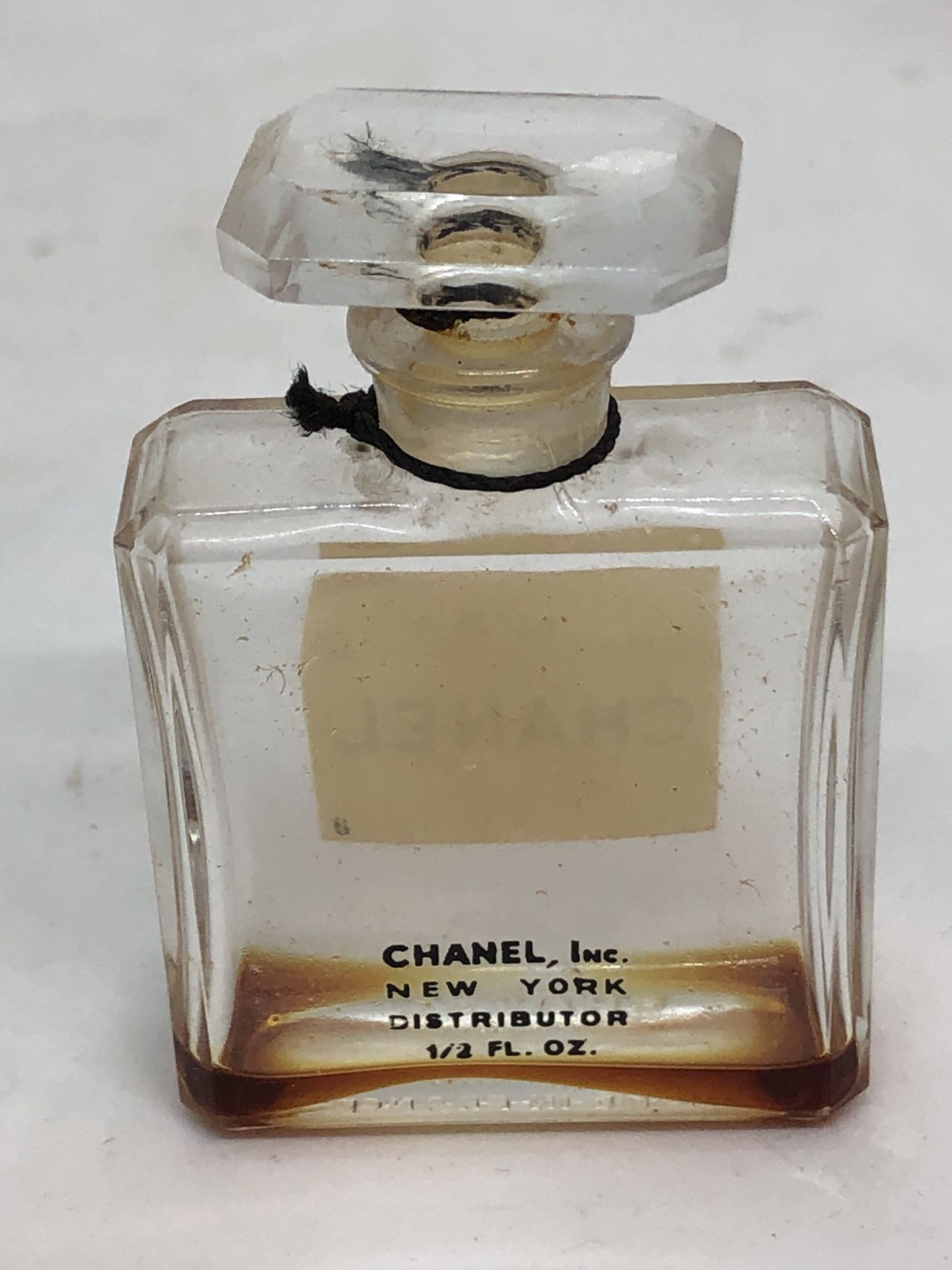 Vintage Perfume Bottle Chanel No 5 Bottle 1950s 1 OZ Open/Empty 3" Height & 1/2 Oz Bottle 