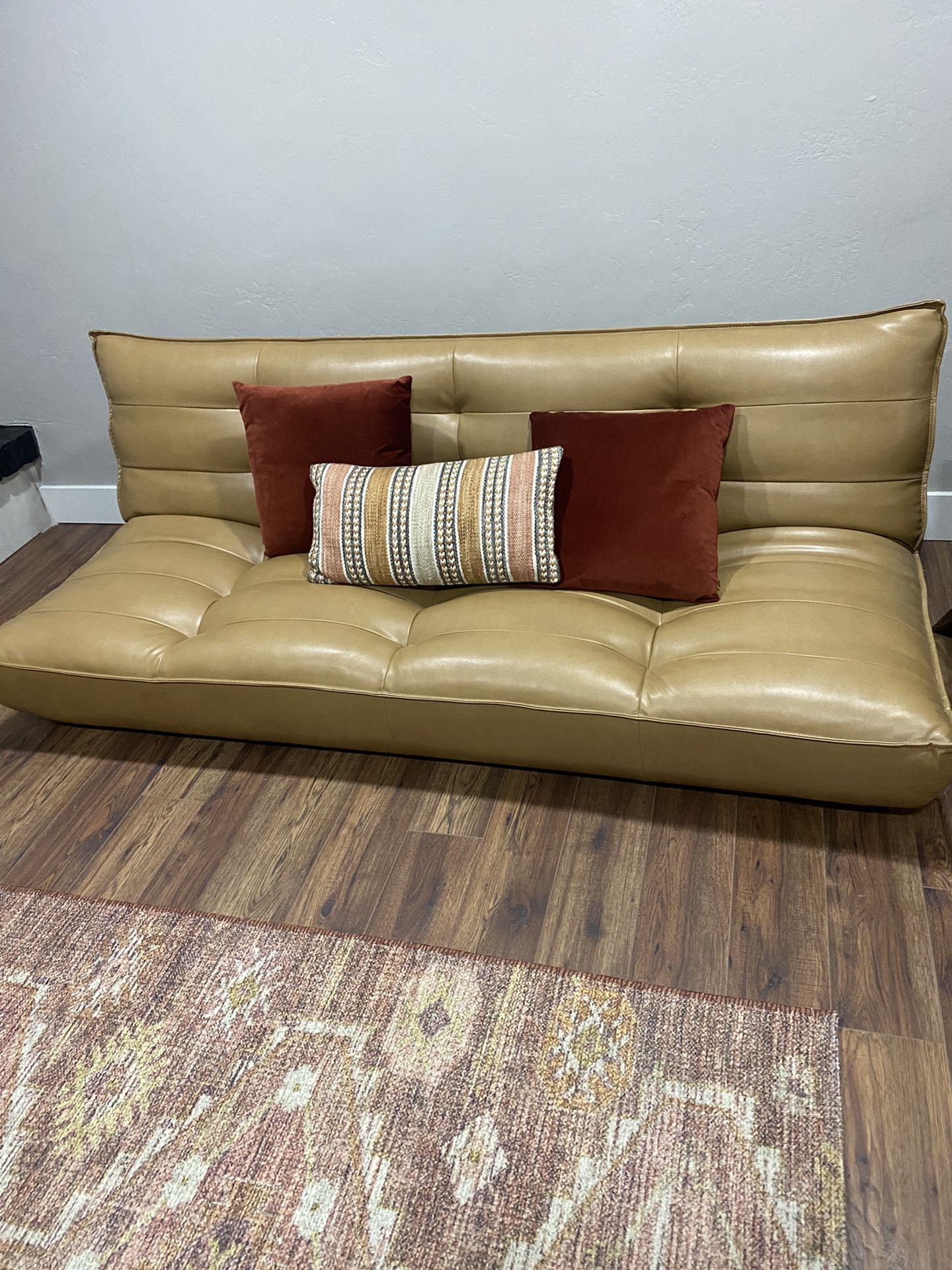 Brow Leather Couch/futon 