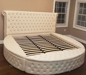 Best Deal - $39 Down ✅Luxus Velvet Cream King Bed (3 Boxes) Thumbnail