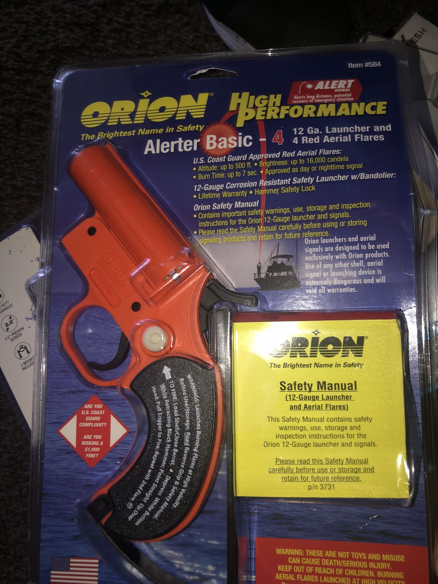 radios, fishing gear ,flare gun ,radio etc