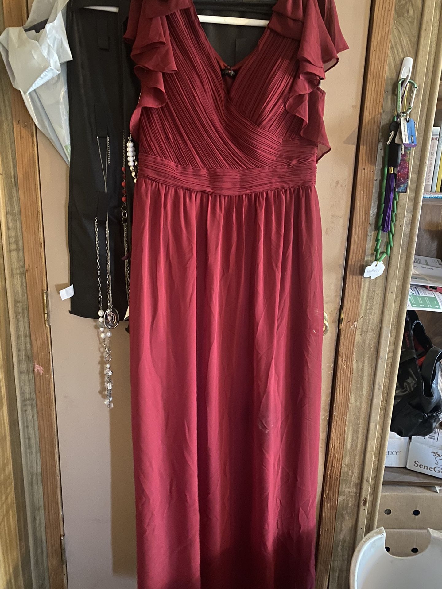 Burgundy Brides Maid Dress