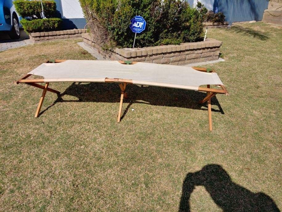 The Telescope Folding Furniture Co. Canvas Cot Army military us boy