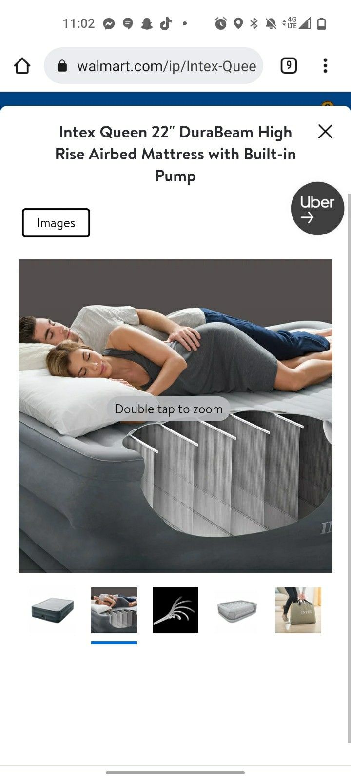 Intex
Intex Queen 22" DuraBeam High Rise Airbed Mattress with Built-in Pump